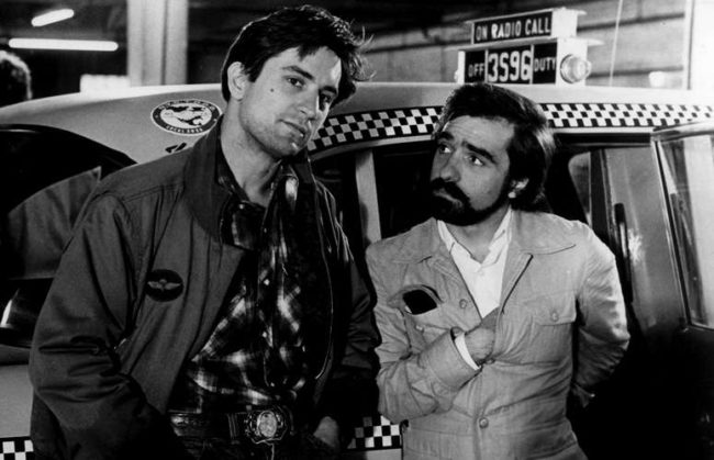 Martin Scorsese e Robert De Niro mentre girano "Taxi driver"